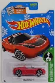 Picture of Tesla Roadster #1of5 HW Green Speed Snow Flake Card