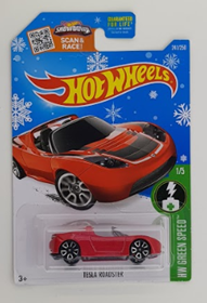 Picture of Tesla Roadster #1of5 HW Green Speed Snow Flake Card